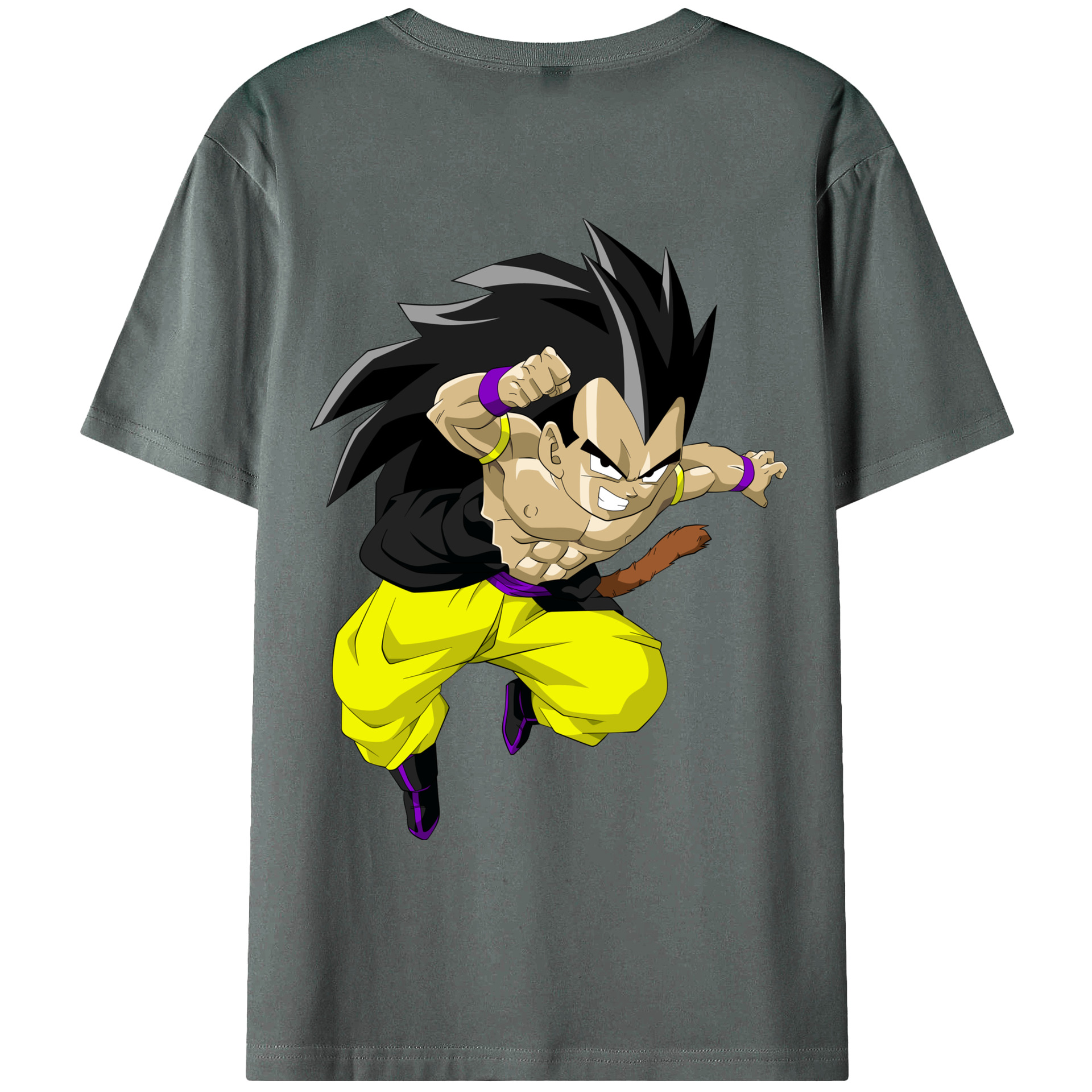 （画像用） ドラゴンボール ベジータ四世（Bejīta Yonsei）DRAGON BALL Vegeta IV 綿100％ メンズ半袖Tシャツ（バックプリント） 通気性